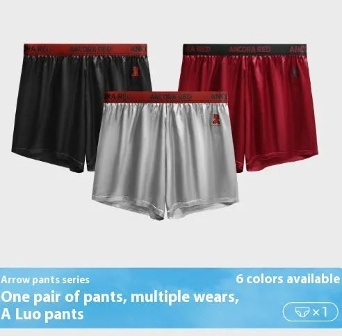 A pair of solid colour men's boxer briefs on a mid-waist fit model, shown in one of the six available colours.