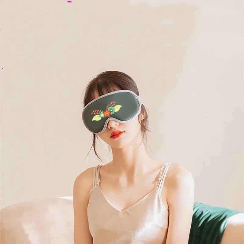 Portable eye SPA massage goggles in pink or green with steam and vibration functions