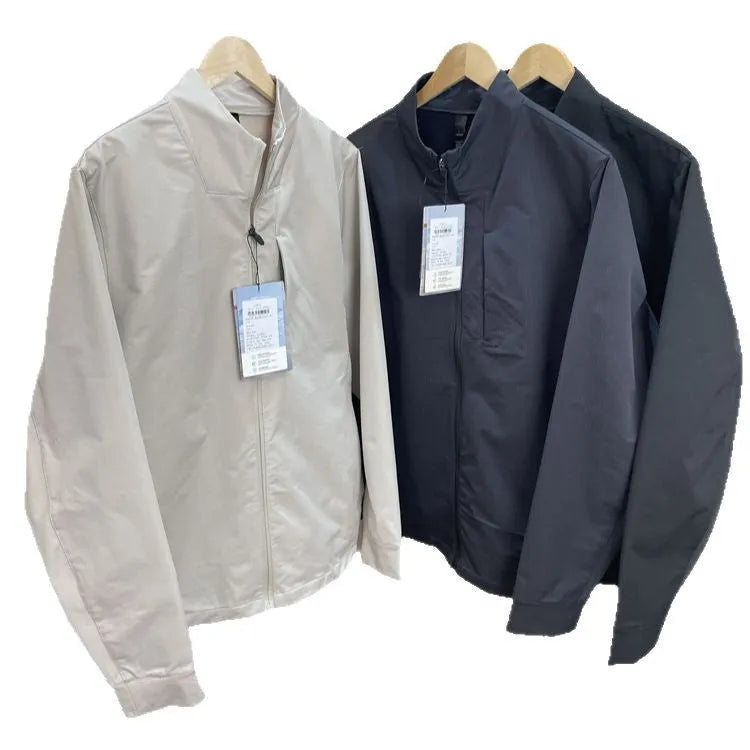 Men's stand collar casual jacket in polyester available in multiple colours and sizes