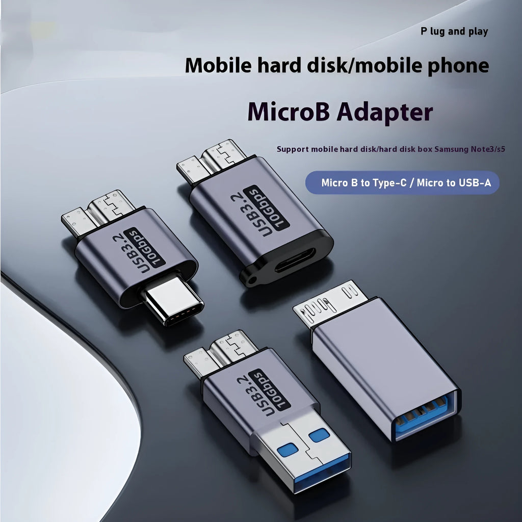 USB Type-A male to Micro-B female adapter cable for hard drives and mobile devices