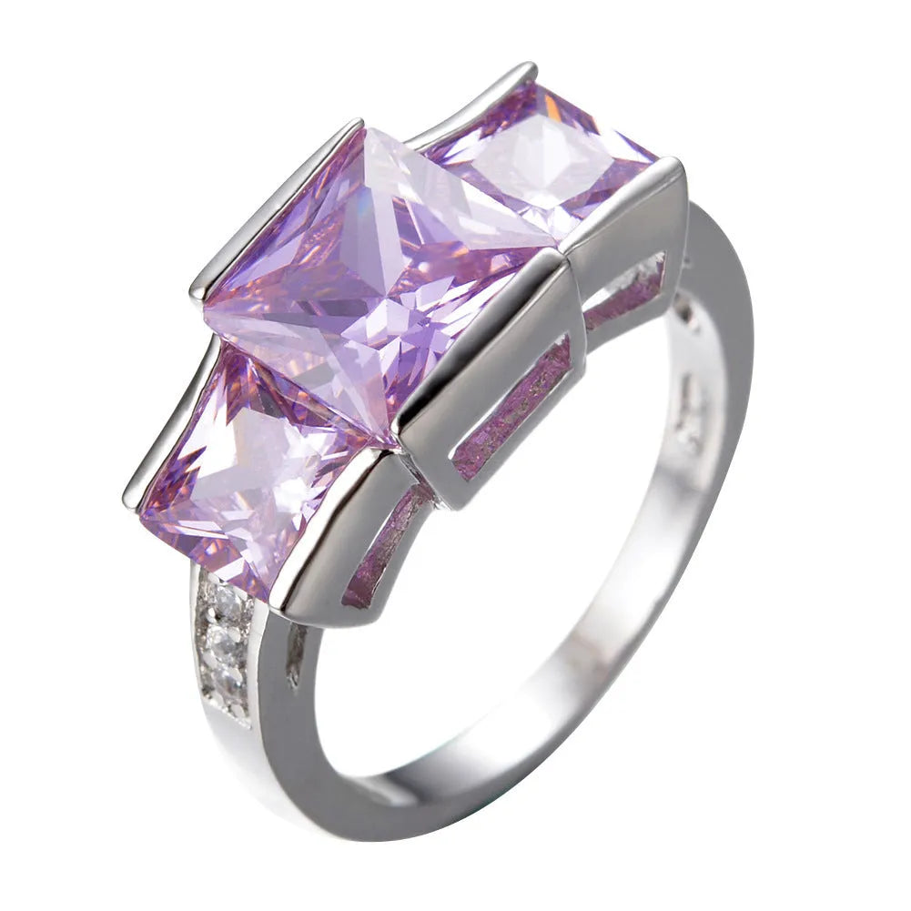 Women's electroplated copper ring in multiple colours with geometric design available sizes 6 to 10