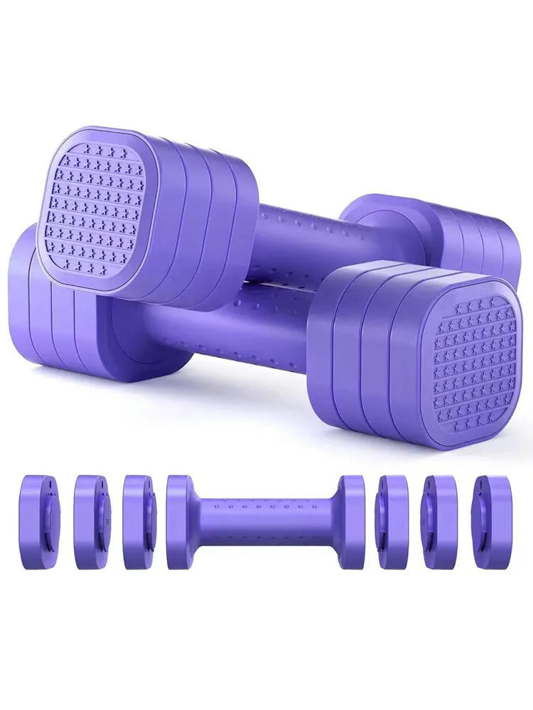 Pink detachable dumbbell set for women's fitness and body toning