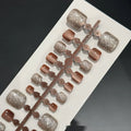 Brown crystal cat eye rhinestone toenail wear patch set with 42 pieces in three sizes on a white background