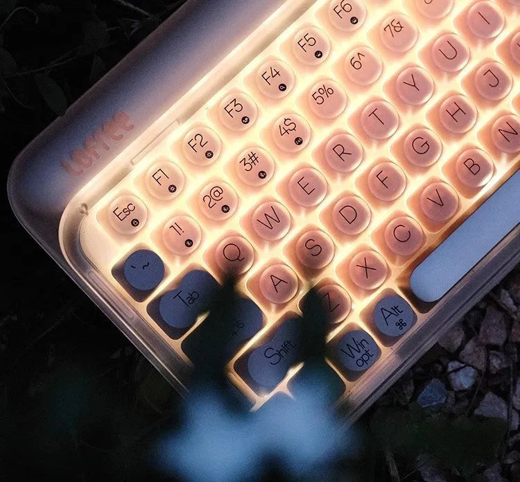 Liquid foundation colour wireless mechanical keyboard with 84 keys, Bluetooth calculator, and pickup light