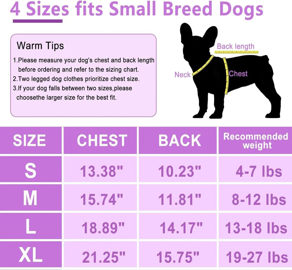 2 pack fleece dog sweater with leash ring, turtleneck pullover for small dogs, S to XL