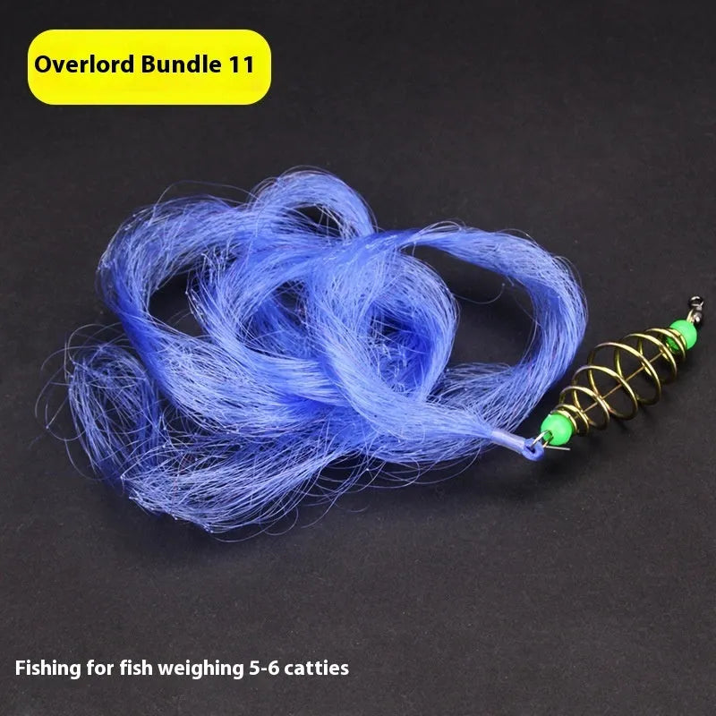 Hand sprinkle explosive hook spring bait fishing net showing nylon mesh with metal reinforcement