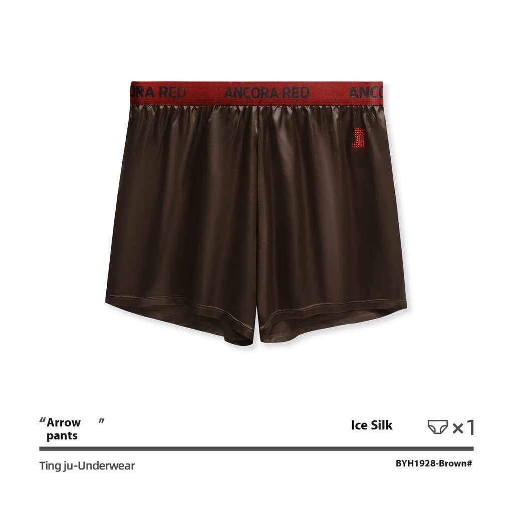A pair of solid colour men's boxer briefs on a mid-waist fit model, shown in one of the six available colours.