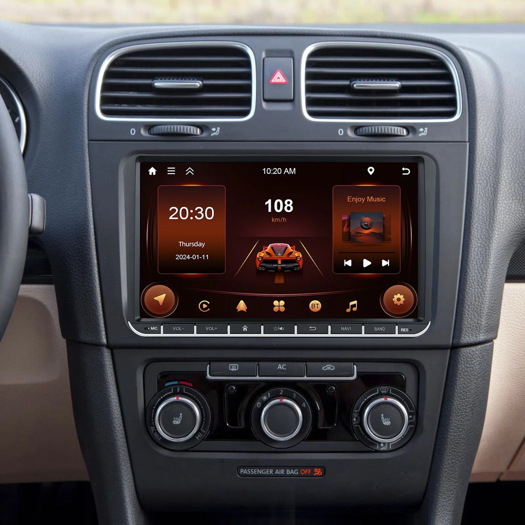 7-inch Android car stereo with wireless CarPlay and Android Auto for Volkswagen vehicles