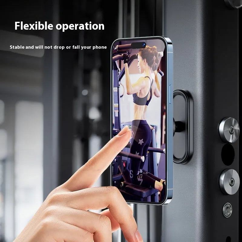 Double-sided magnetic photography bracket with universal plastic clip for camera mounting