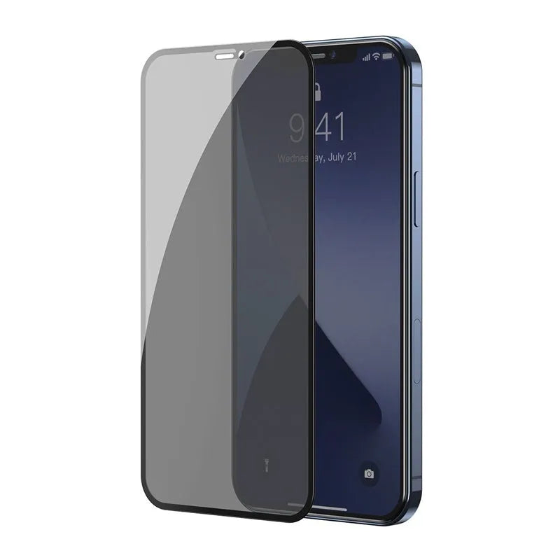 0.3mm black curved privacy tempered glass screen protector for iPhone 12 mini 5.4 inch with cleaning bag