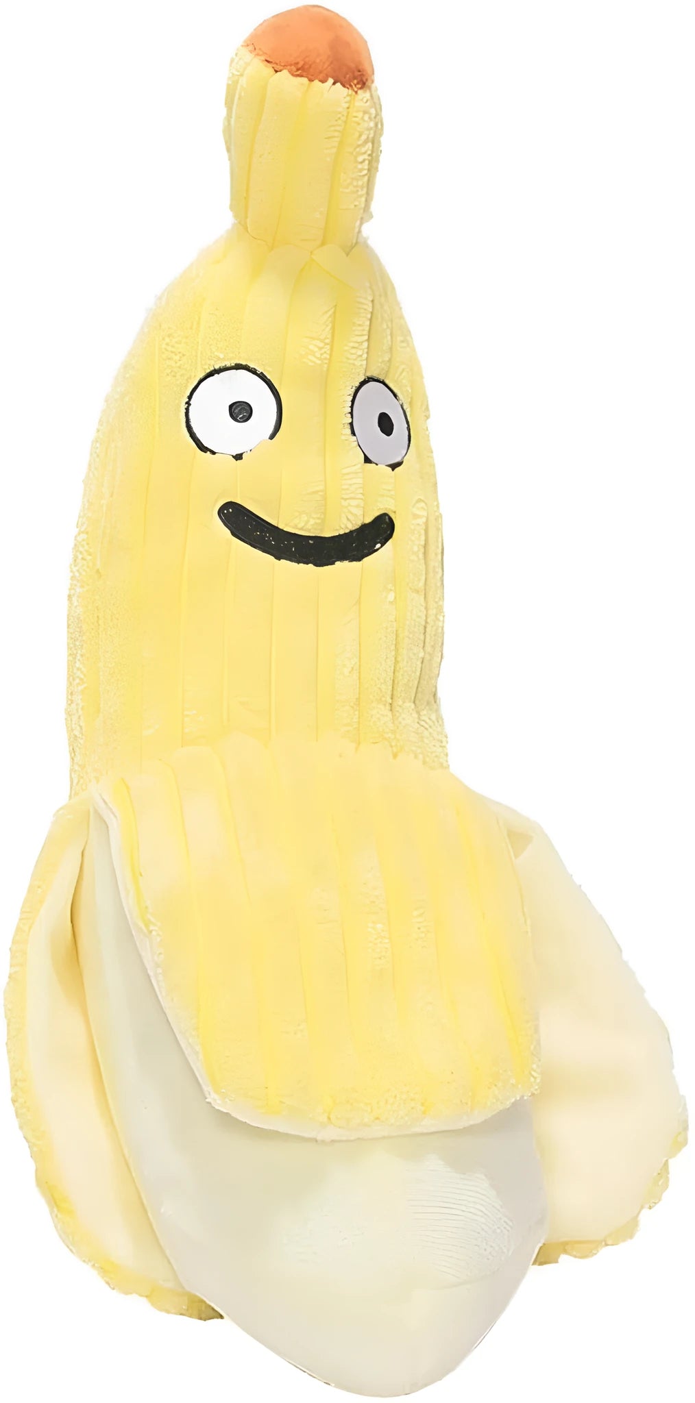 Yellow banana-shaped cat toy with crinkle paper and catnip for indoor play