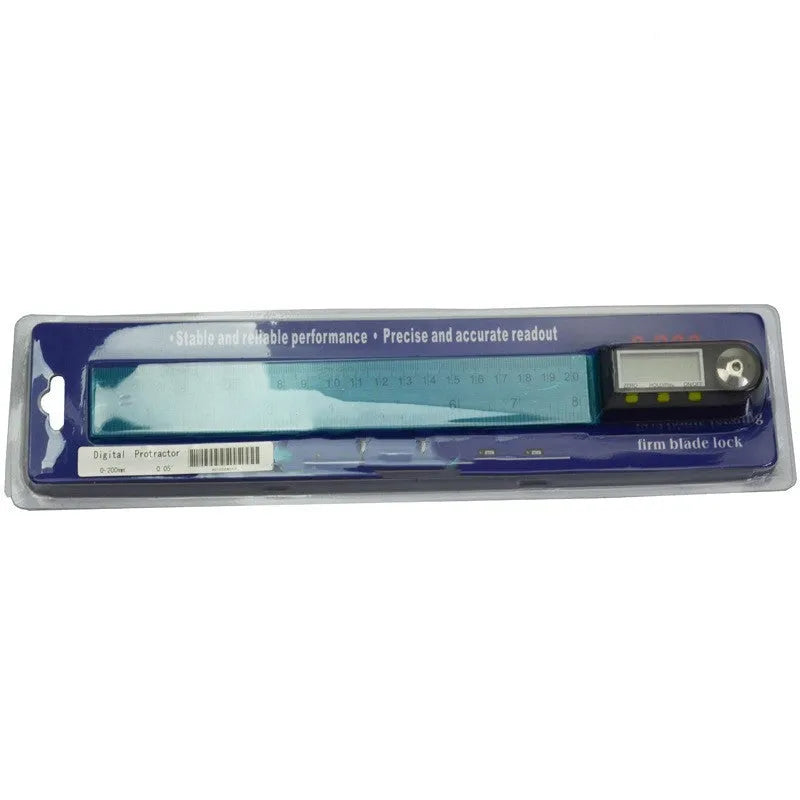 Stainless steel digital angle ruler and protractor with electronic display, 0-360 degree range, 200mm to 500mm