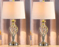 European style alloy bedside table lamp with touch sensor controls and USB cable