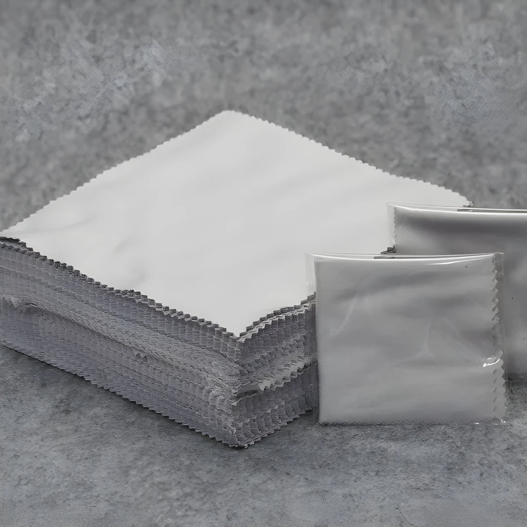 130mm square microfiber glasses cleaning cloth in grey, suitable for lenses and screens