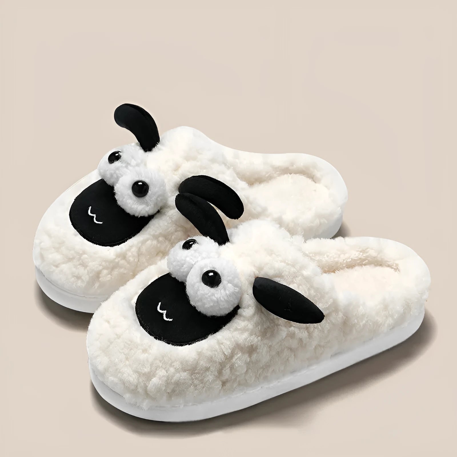 Brown thermal cotton slippers with suede uppers and slip-on design for indoor wear