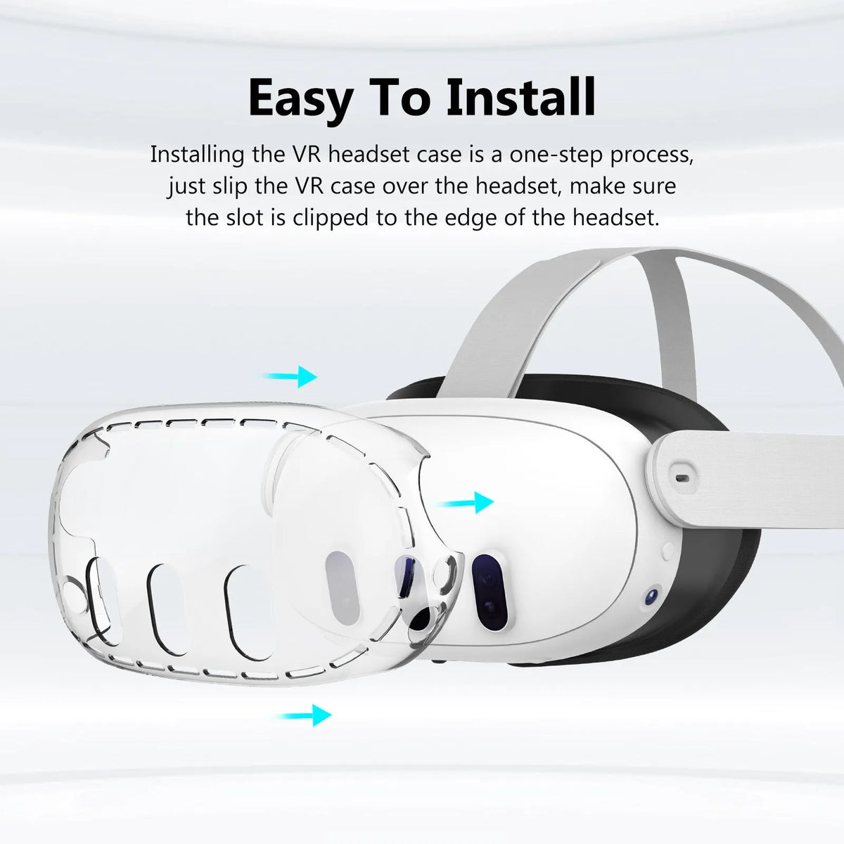 Transparent PC protective case for VR glasses with silicone material and head-mounted anti-scratch cover