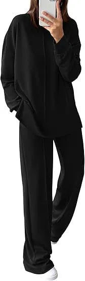 Women's long-sleeve polyester sports suit top and trousers in army green