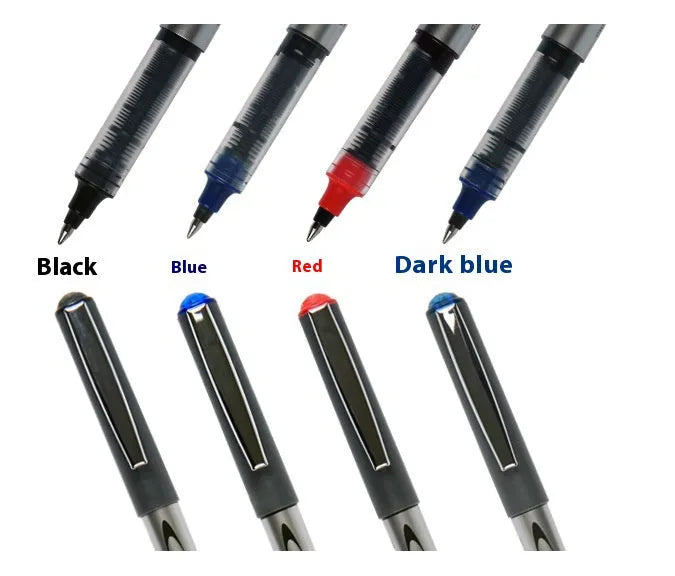 Pack of 12 water-based quick-drying signature pens with 0.5mm fine tips in assorted ink colours.