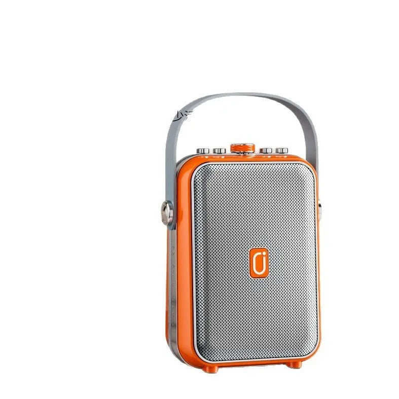 Outdoor karaoke Bluetooth speaker with dual wireless microphones in black, portable lithium battery design