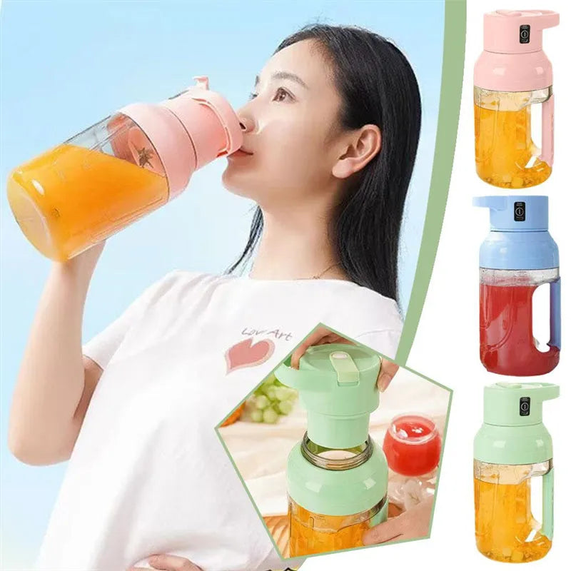 Electric portable juicer with USB charging cable and 1500ml capacity in multiple colour options