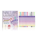 12-piece nail art marker set with colour lake pigments in resin base for DIY manicure