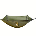 Outdoor camping thickened insect resistant mosquito net hammock 70D nylon hexagonal mesh army green colour