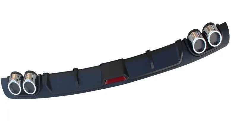 PP material automotive rear spoiler for bumper modification in black or silver/black colours