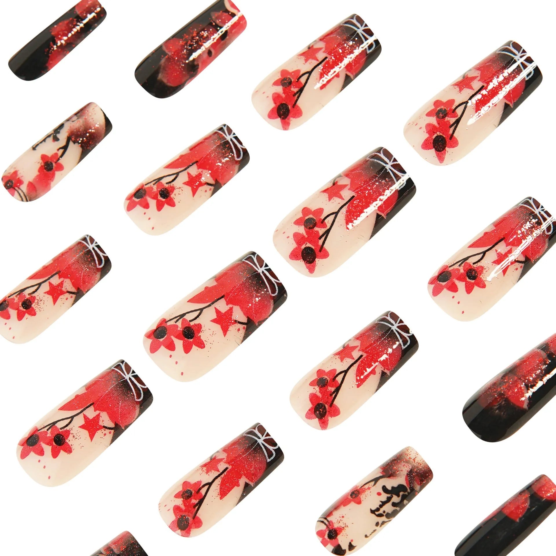 W1058 Jelly Glue Rub nail art stamping plate set with plaid pattern and wine red flower design