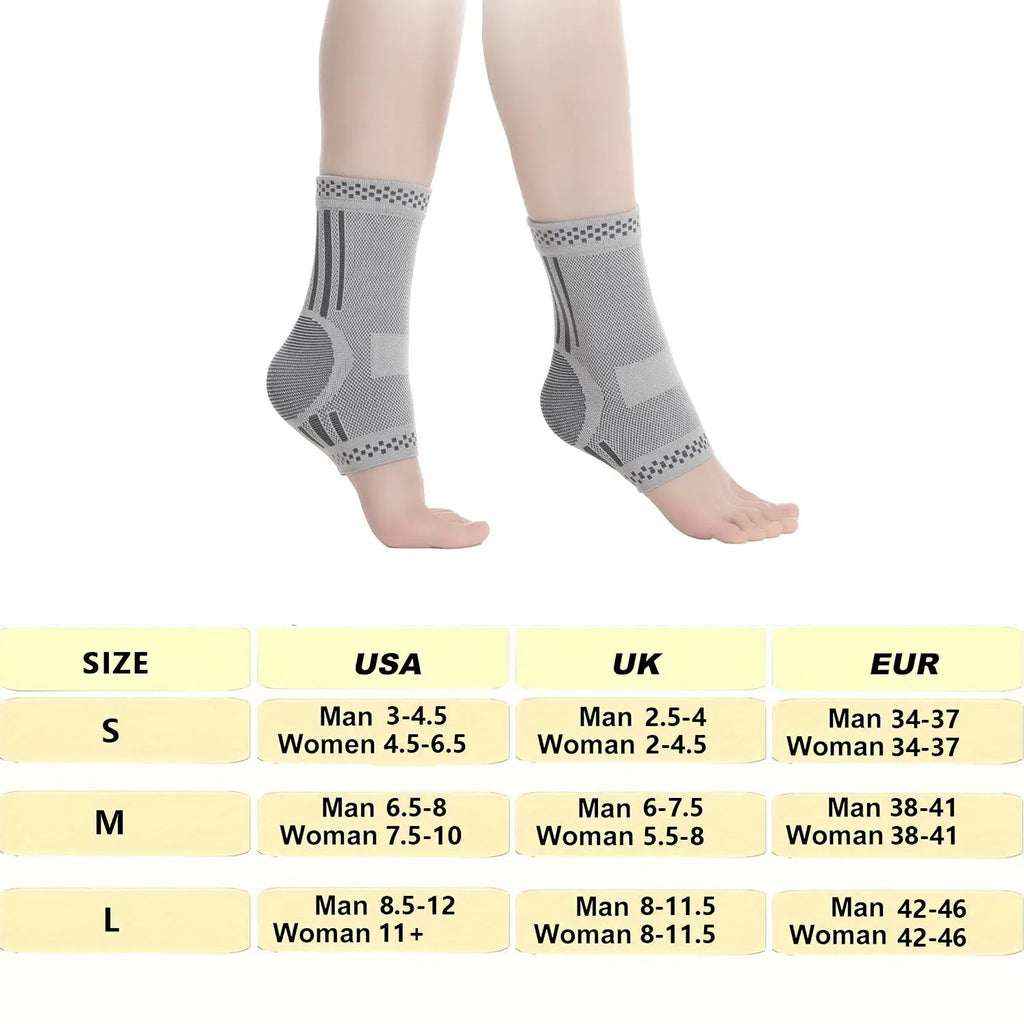 Graphene ankle brace compression sleeve for sprained ankle support with breathable fabric
