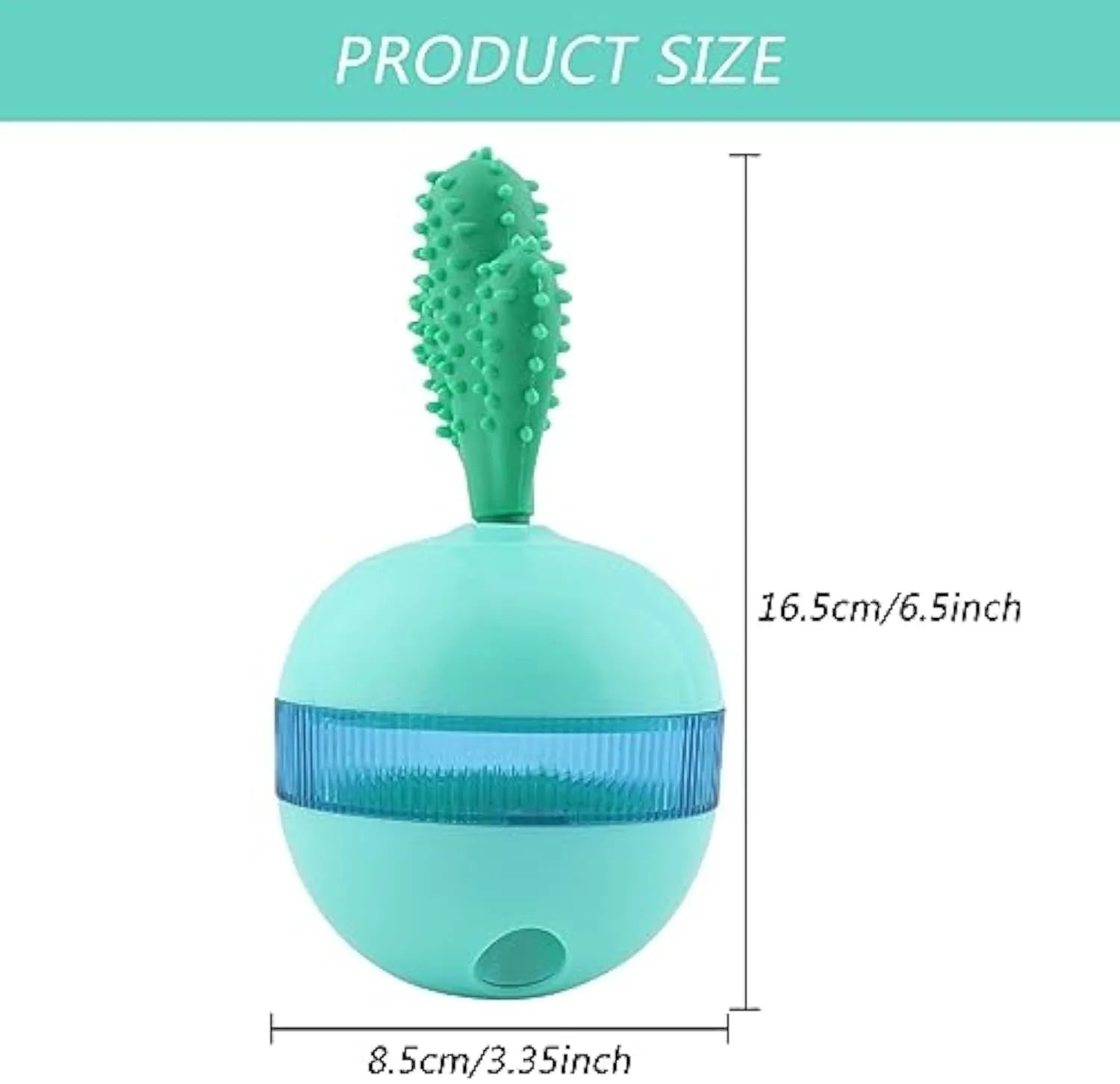 Blue and green durable rubber interactive treat dispensing dog puzzle ball for medium large breeds