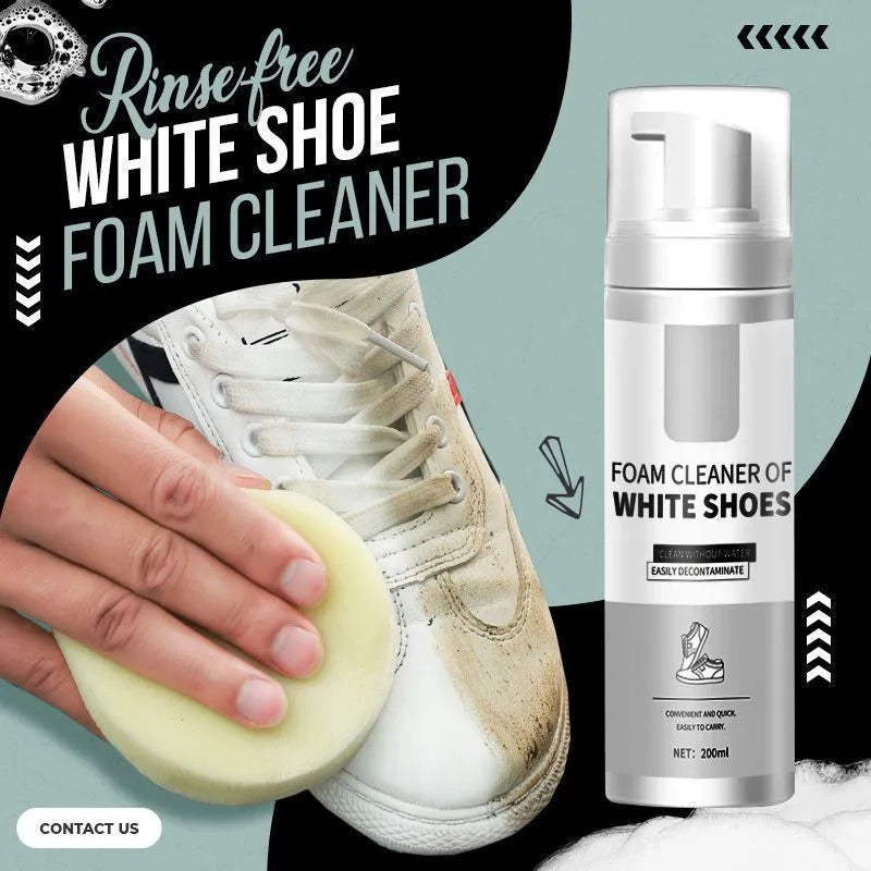 200ml little white shoe cleaner foam bottle for athletic shoes, sneakers and cloth shoes