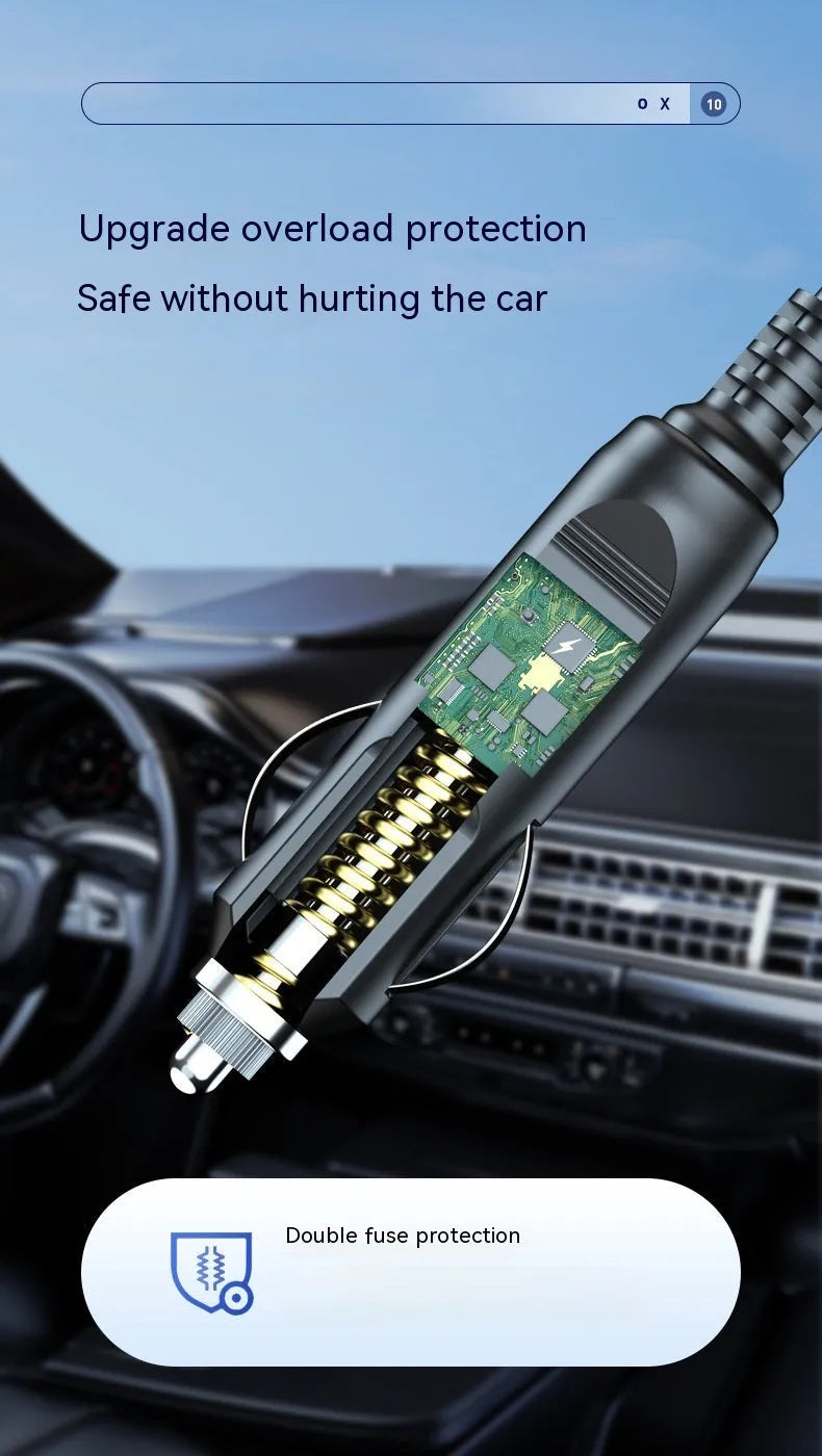 Wireless digital display car air compressor and vacuum cleaner unit with accessories