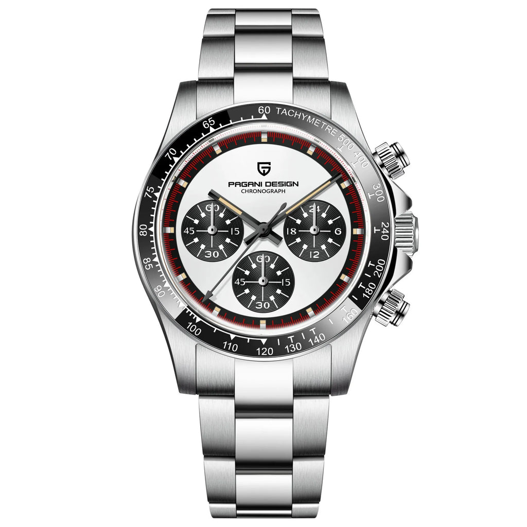 Berjani men's stainless steel chronograph watch with Seiko movement and 40mm dial