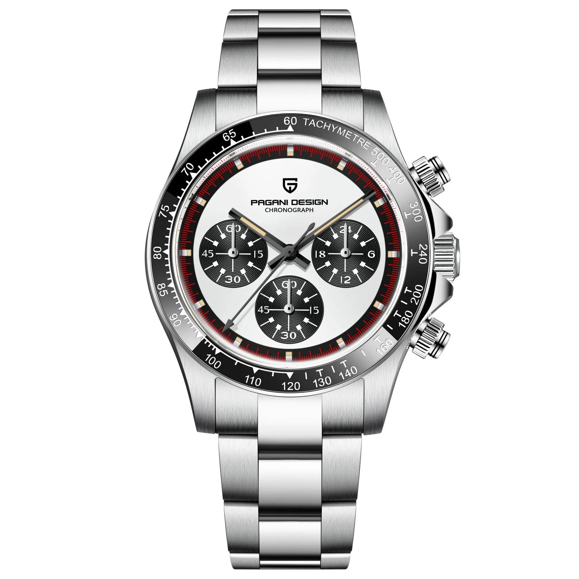 Berjani men's stainless steel chronograph watch with Seiko movement and 40mm dial