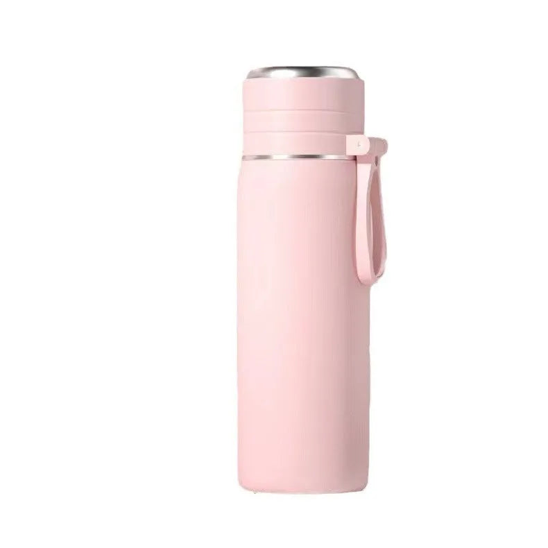 316 stainless steel thermos cup with tea separation, 500ml capacity, army green colour