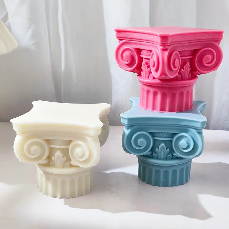 Roman pillar silicone mould for candle making and dessert preparation
