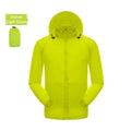 UPF40 waterproof sun protection jacket for men and women in Army Green with hood and storage bag