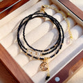Women's blue San stone bracelet with three interlinked rings and manual craftsmanship