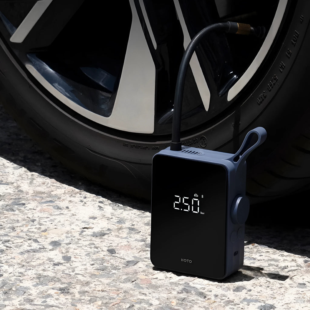 Black Monkey Pump inflatable electric air pump with double cylinder, pressure gauge, and LED light for car and bicycle tires