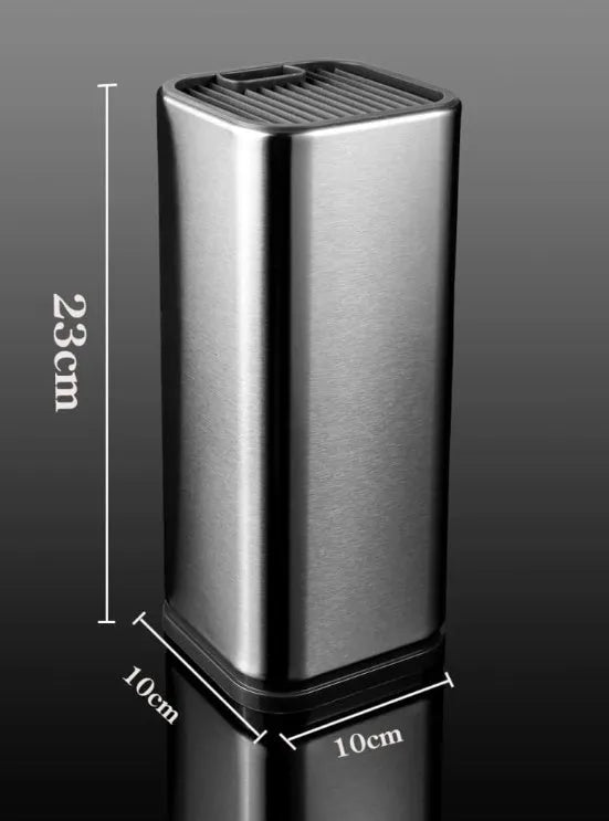 Stainless steel kitchen knife storage rack with detachable bottom for drainage in black colour