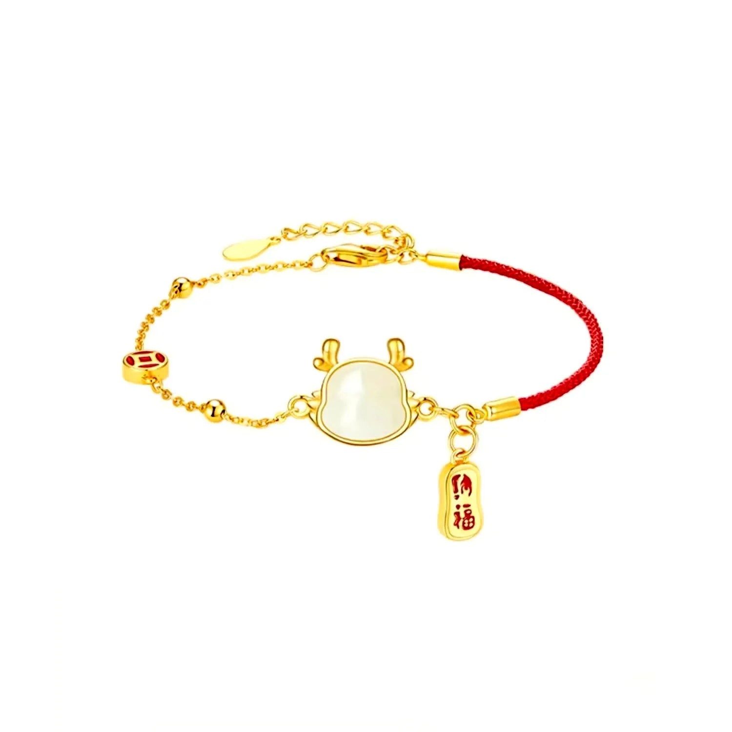 Women's silver-plated Dragon Zodiac bracelet with New Chinese style design and electroplated finish
