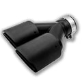Black carbon fibre car exhaust pipe with double outlet tail nozzle design