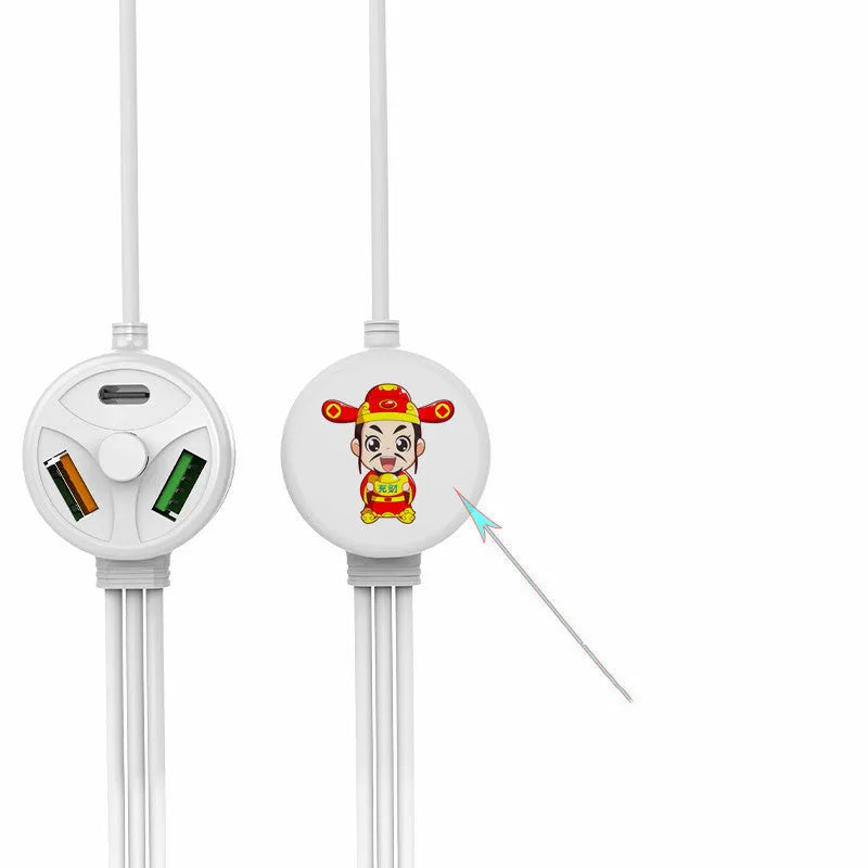 1.2m mobile phone charging cable with multiple USB connectors including TYPE-C