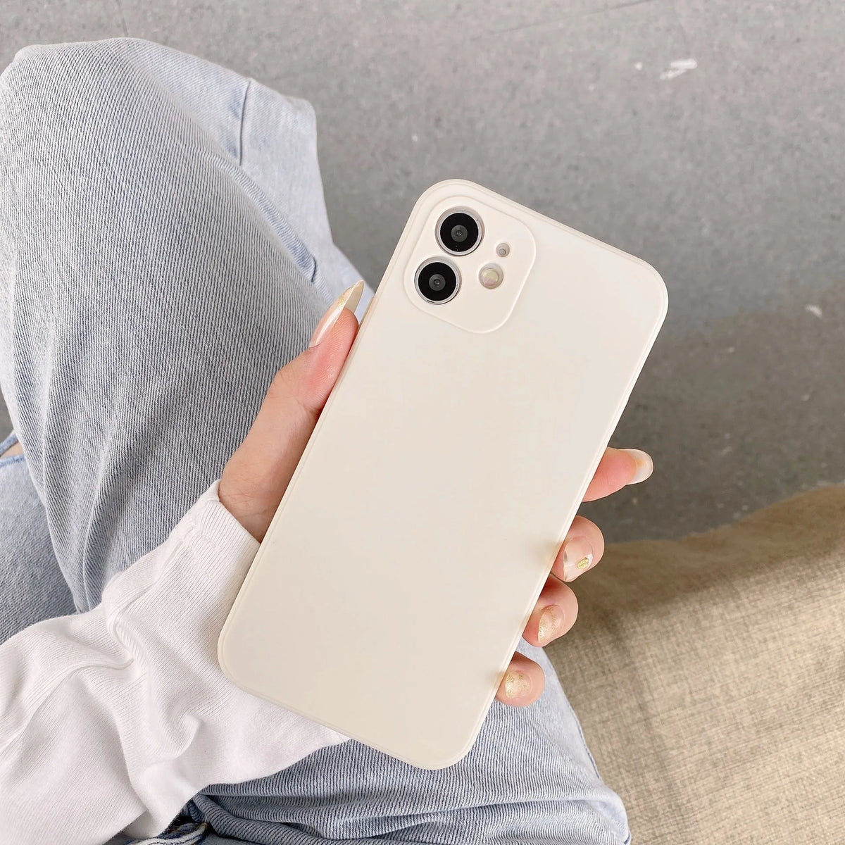 Straight edge TPU phone case with frosted finish in classic black for Apple iPhone models