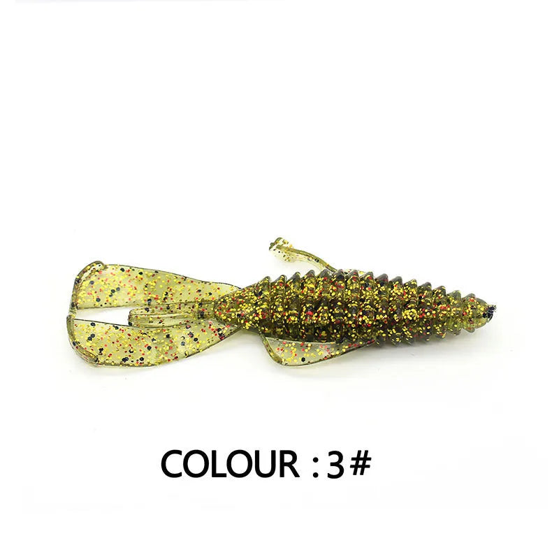 PVC fishing simulation soft bait lure in two sizes: 8cm and 12cm, shown in multiple colour variations.
