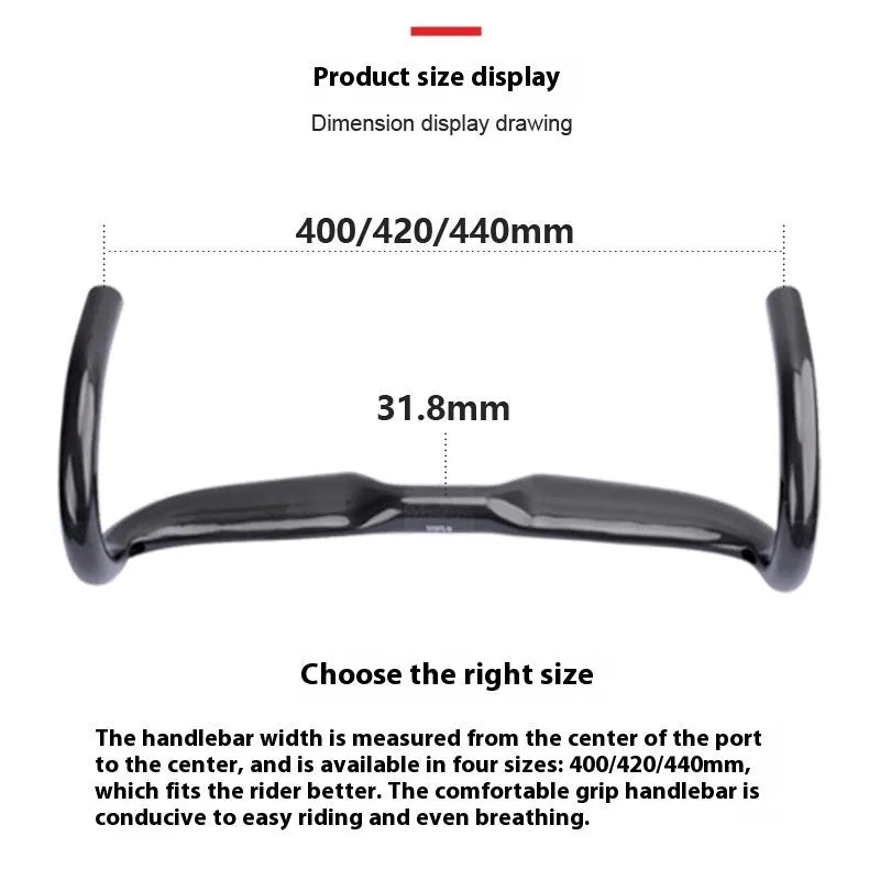 Carbon fibre road bicycle drop handlebars in black grey silver, showing UD weave pattern.