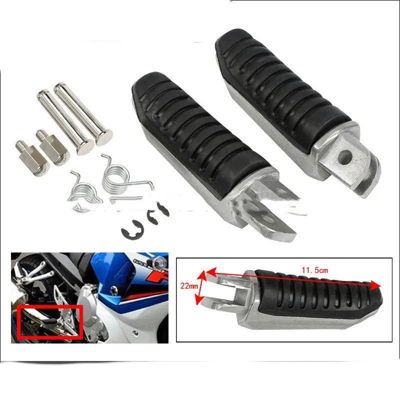 Black aluminium alloy motorcycle footpeg set for Suzuki sport and touring bike models