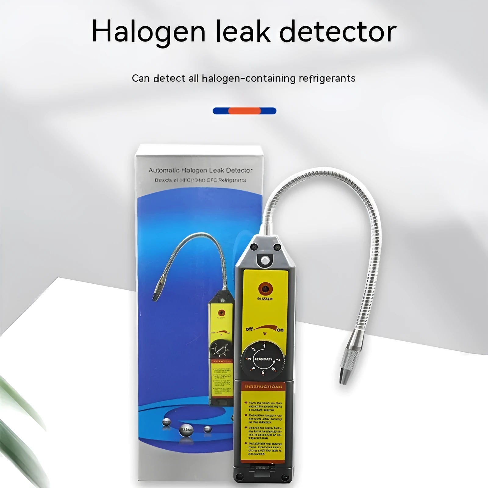 WJL-6000 halogen electronic leak detector with extended probe for automotive air conditioning refrigerant leak detection