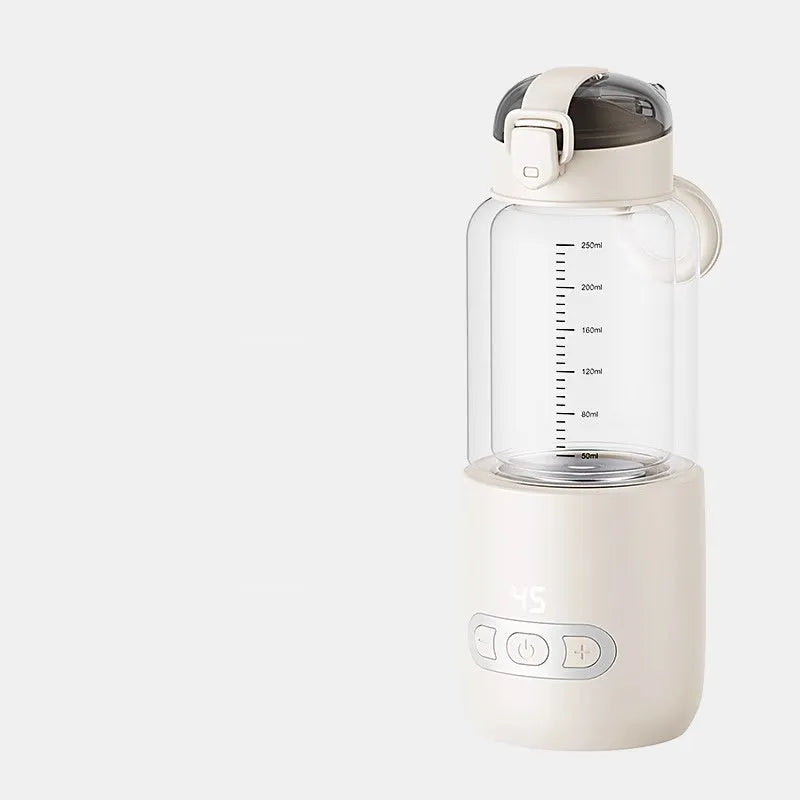 Wireless portable glass thermostatic milk mixer for baby formula in home and travel use