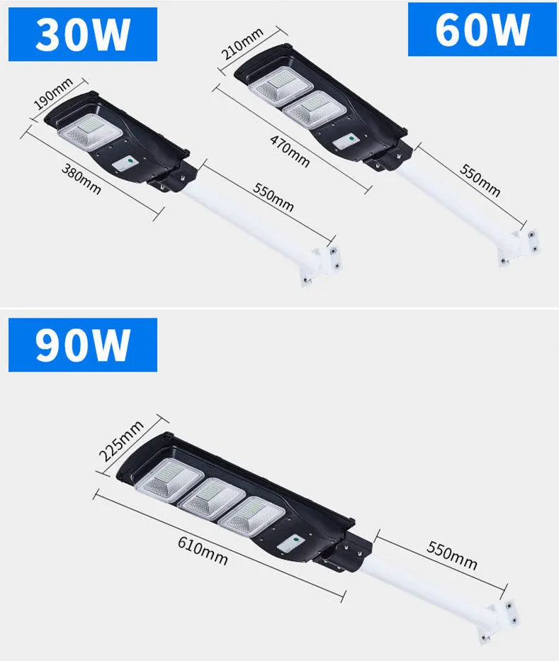 Integrated solar street light with solar panel and LED light source for outdoor illumination